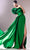 MNM Couture G1621 - Strapless Draped Accent Crepe Gown Prom Dresses 0 / Green