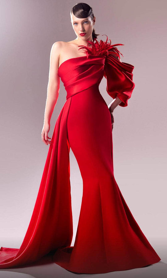 MNM Couture G1629 - Draped Sleeve Evening Gown