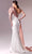 MNM Couture G1633 - Puffed One-Shoulder Sleeve Crepe Gown Prom Dresses