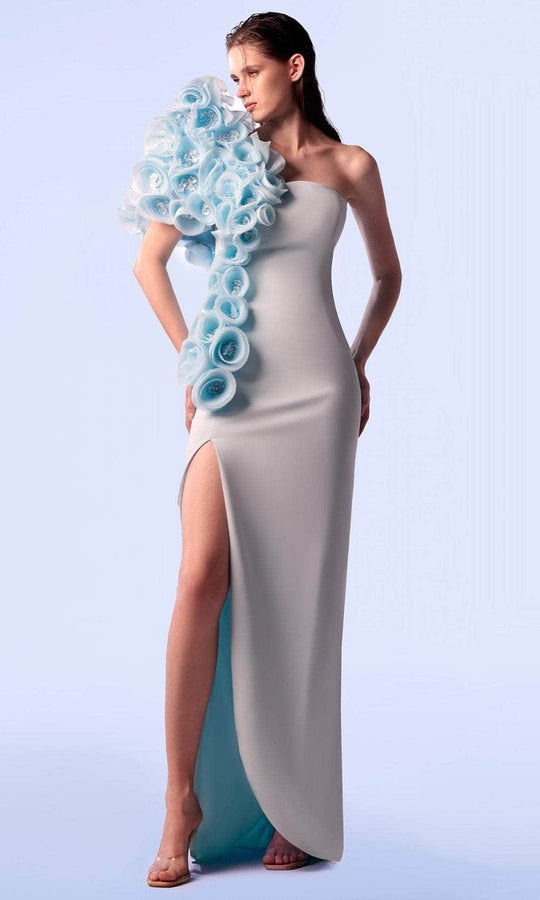 MNM Couture G1706 - One-Shoulder 3D Floral Evening Gown