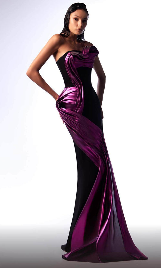 MNM Couture G1730 - Metallic Sash Evening Dress