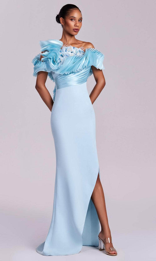 MNM Couture G1807 - Off-Shoulder Organza Ruffle Gown