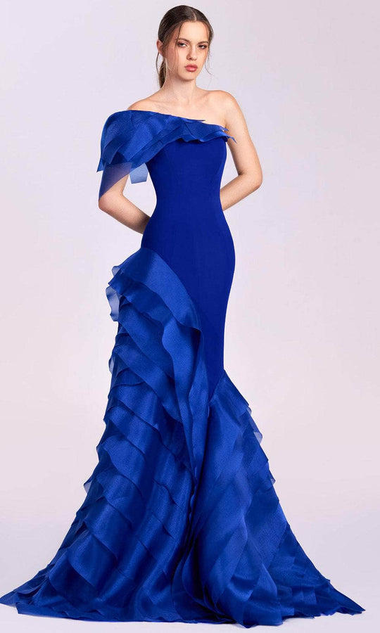 MNM Couture G1810 - Ruffled One-Shoulder Mermaid Gown