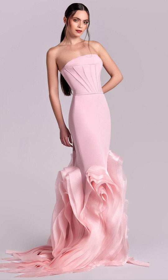 MNM Couture G1825 - Strapless Ruffle Hem Formal Gown