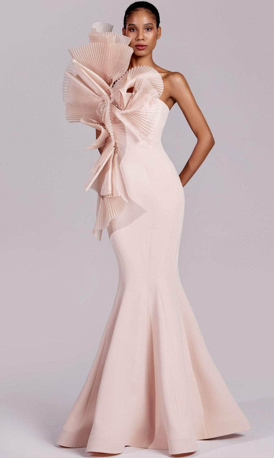 MNM Couture G1827 - Pleated Ruffle Mermaid Evening Gown