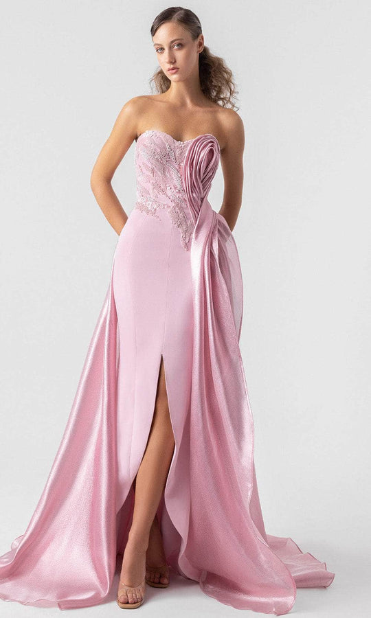 MNM Couture G1937 - Embellished Strapless Gown with Overskirt