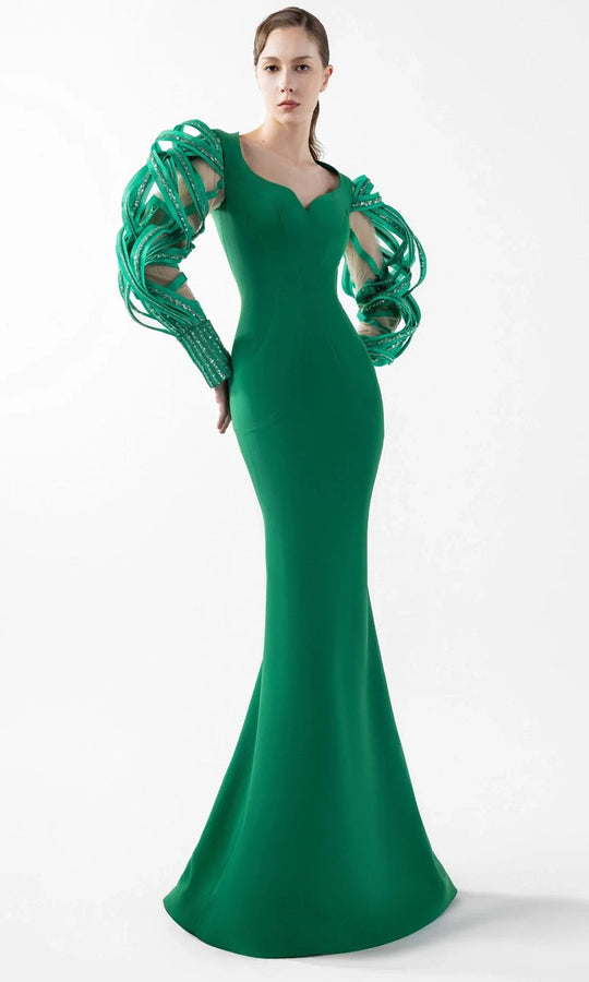 MNM Couture G2017 - Structured Long Sleeve Mermaid Gown