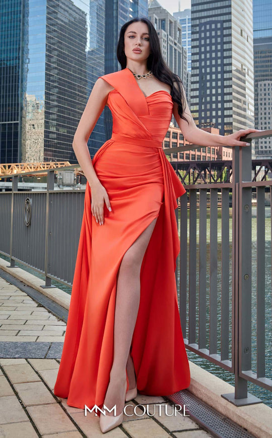MNM Couture K3979 Ruched One Shoulder Dress