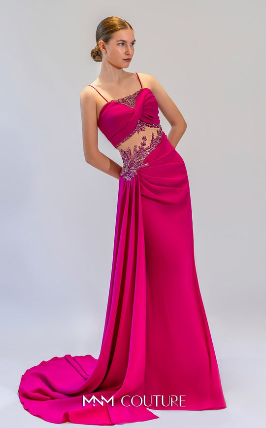 MNM Couture K4081 - Illusion Midriff Evening Dress