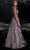 MNM COUTURE K4106 - Floral Appliqued Plunging Evening Gown Special Occasion Dress