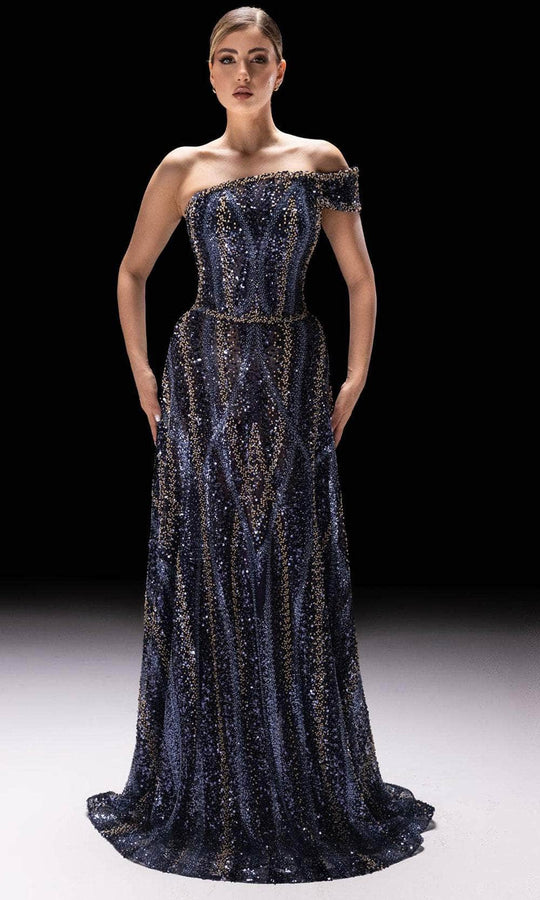 MNM Couture K4240 - Beaded Off Shoulder A-Line Gown