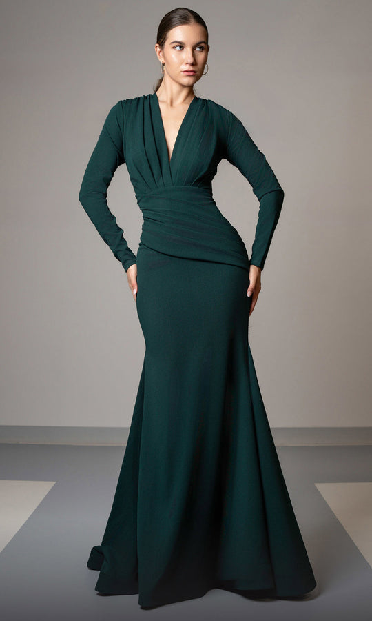 MNM Couture L0002F V-Neck Mermaid Dress