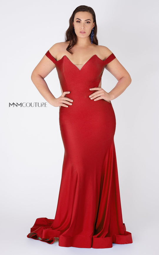 MNM Couture - L0044 Tapered V Neck Mermaid Gown