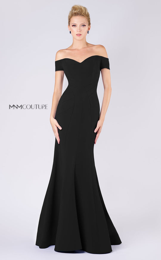 MNM Couture M0005 Seamed Off Shoulder Dress