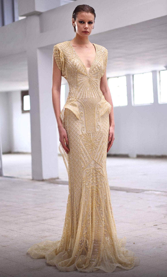 MNM Couture M1004 - Sheath Full Length Embellished Gown