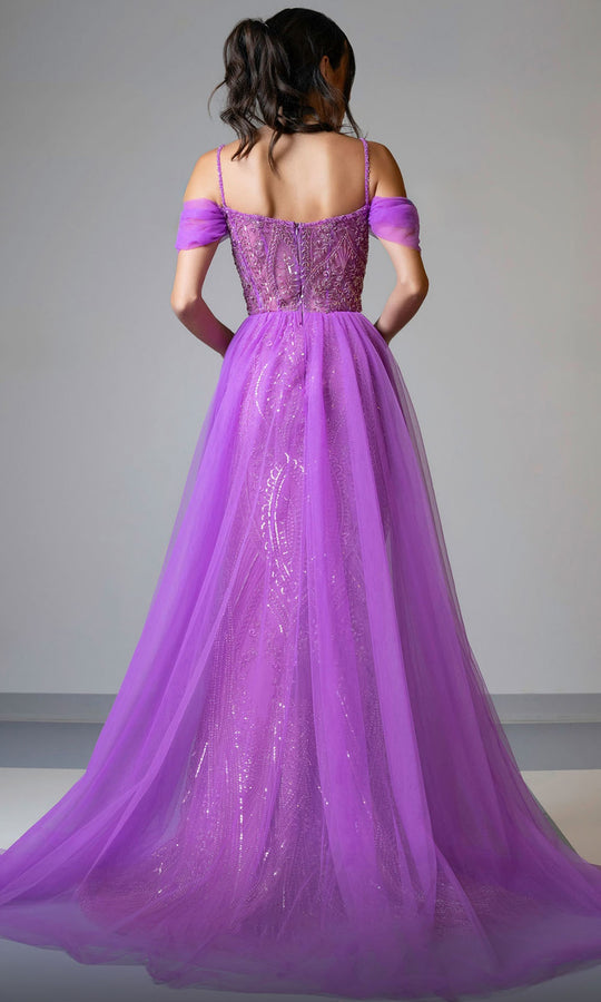 MNM Couture M1047 Straight Across Beaded Dress