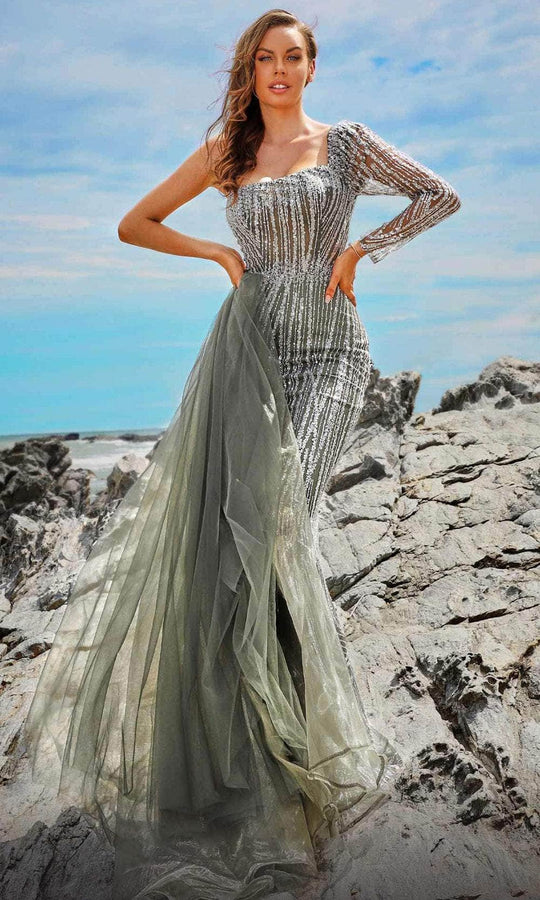 MNM Couture M1053 - One Shoulder Sash Evening Gown