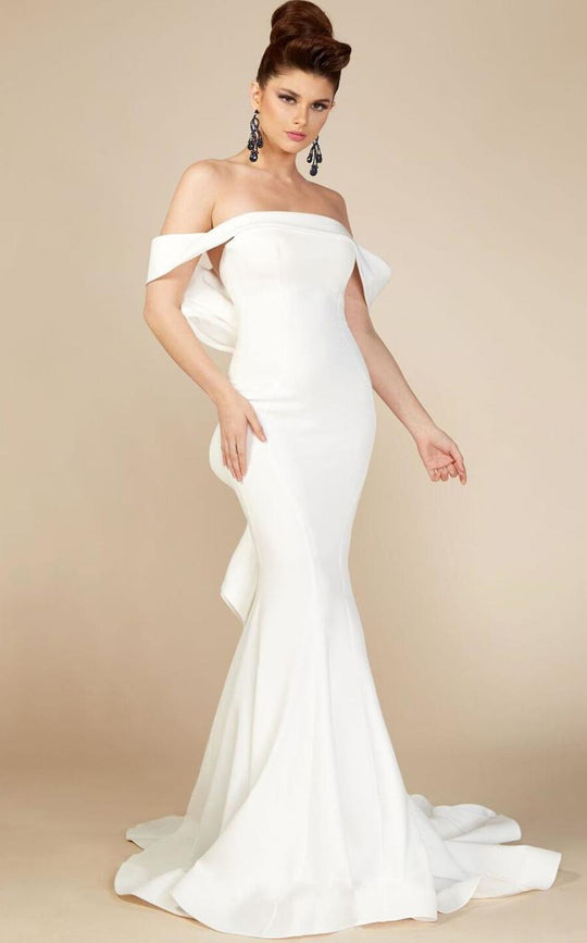 MNM Couture N0145 Mermaid Ruffled Back Dress