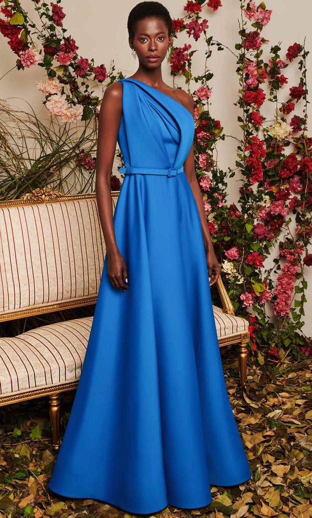 MNM Couture N0483 - Asymmetrical Neck Minimalist Gown Couture Candy MNM Couture N0483 - Asymmetrical Neck Minimalist Gown Couture Candy
