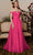 MNM COUTURE N0484 - Off Shoulder Front Keyhole Evening Gown Prom Dresses 4 / Fuchsia
