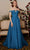MNM COUTURE N0484 - Off Shoulder Front Keyhole Evening Gown Prom Dresses 4 / Teal