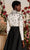 MNM COUTURE N0489 - Long Sleeve Tea Length Dress Holiday Dresses