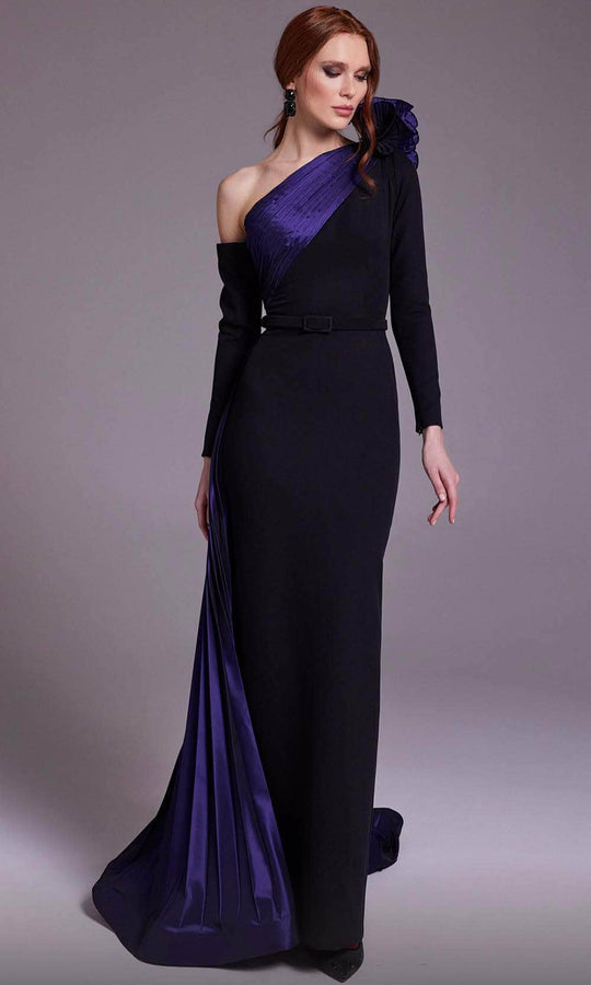 MNM Couture N0529 - Contrast Sash Evening Dress