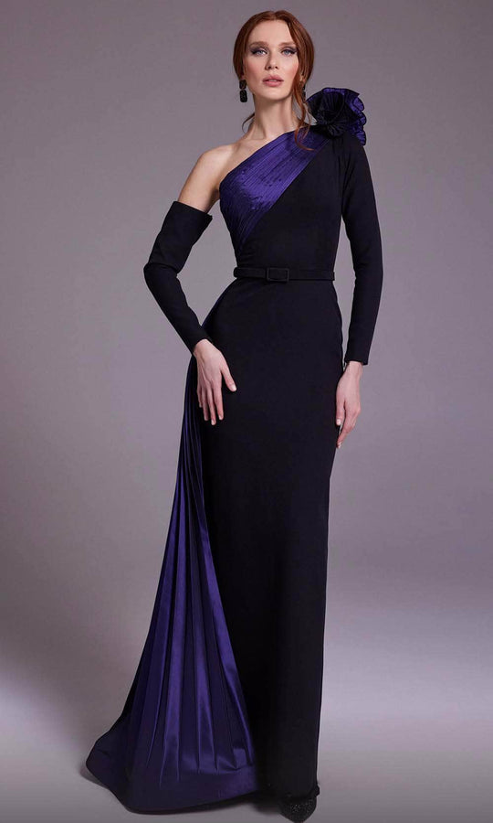 MNM Couture N0529 - Contrast Sash Evening Dress