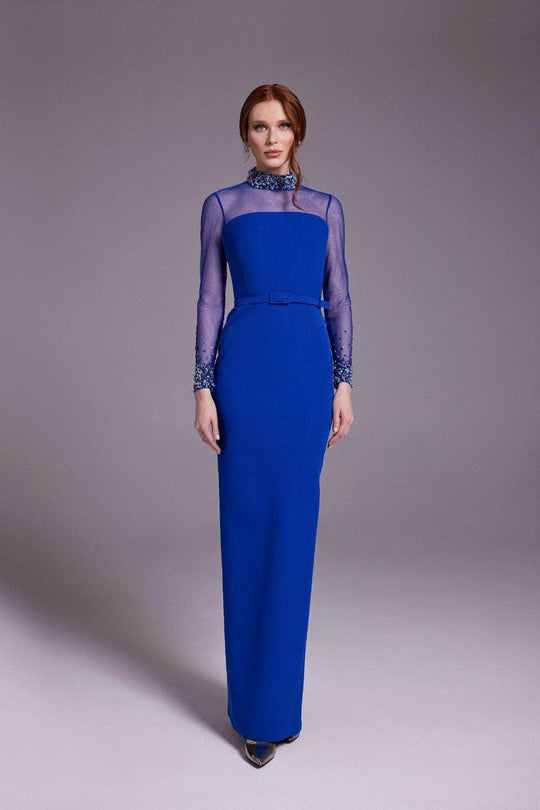 MNM Couture N0530 - Beaded Illusion Long Sheath Dress