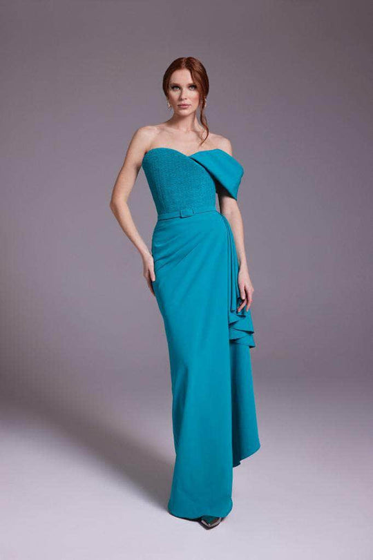 MNM Couture N0537 - One-Shoulder Drape Accent Gown