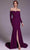 MNM Couture N0541 - Off Shoulder Mermaid Crepe Gown Prom Dresses 4 / Purple