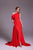 MNM COUTURE N0551 - Asymmetric Crepe Gown with Cape Special Occasion Dress