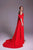 MNM COUTURE N0551 - Asymmetric Crepe Gown with Cape Special Occasion Dress