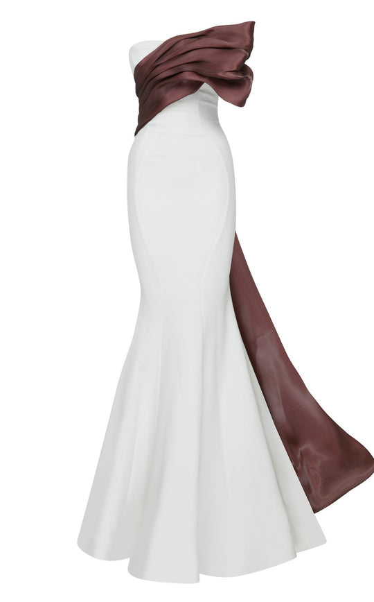 MNM Couture N0559 - Asymmetrical Draped Evening Gown