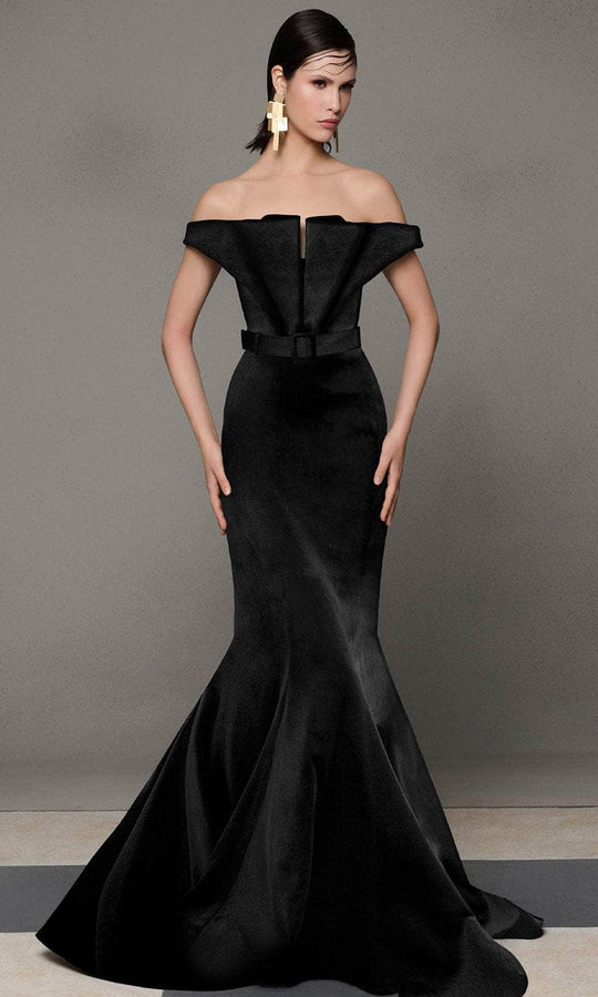 MNM Couture N0630A - Off Shoulder Sculpted Mermaid Gown