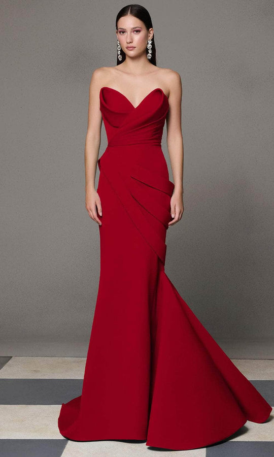 MNM Couture N0637 - Strapless Pleated Mermaid Gown