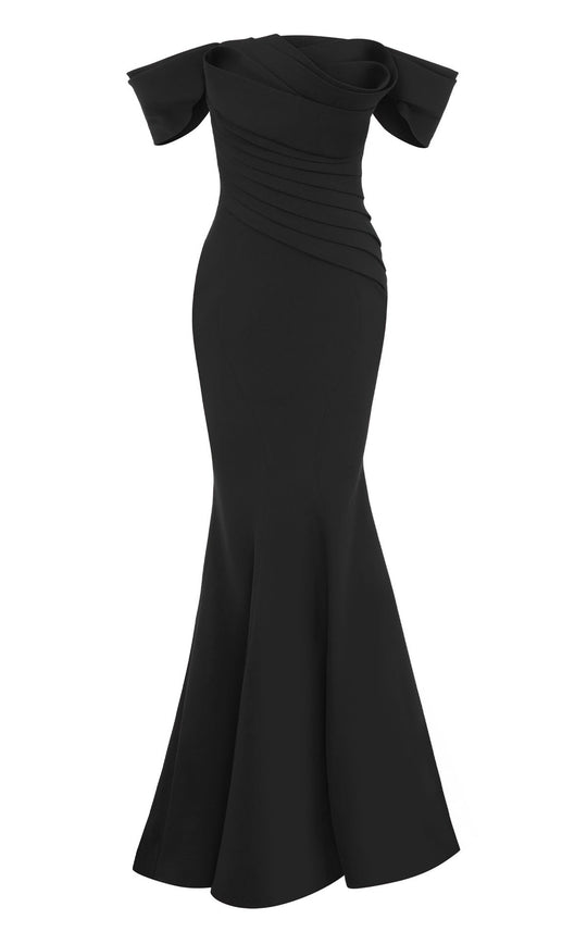 MNM Couture N0651 - Off Shoulder Pleated Mermaid Gown
