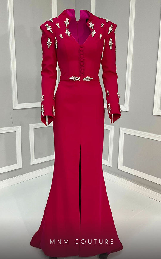MNM Couture V02030 - Jewel Applique Evening Dress