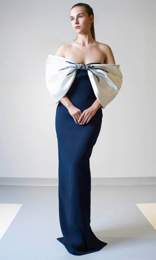 MNM Couture V07508 - Oversized Bow Off Shoulder Gown