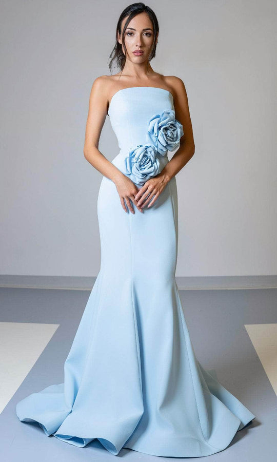 MNM Couture V07548 - Strapless Mermaid Gown with Rosette Details