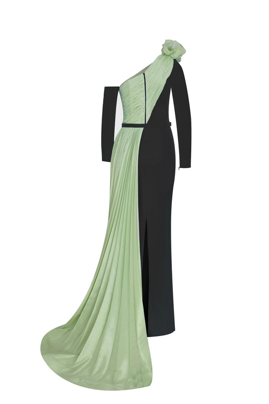 MNM Couture N0529 - Contrast Sash Evening Dress