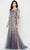 Montage by Mon Cheri 122901 - Scoop Trumpet Formal Gown Mother of the Bride Dresses 4 / Charcoal/Nude