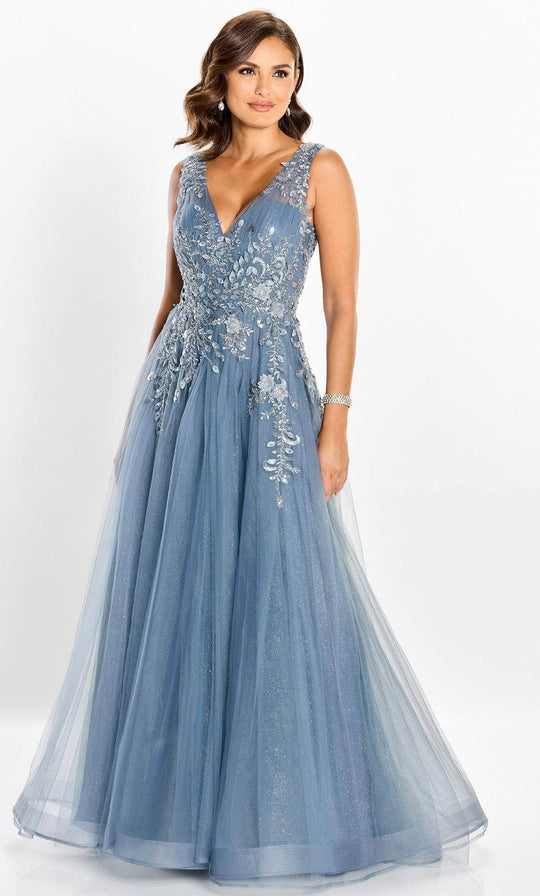 Montage by Mon Cheri M2203 - Glittered Floral Tulle A-line Dress