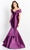 Montage by Mon Cheri M2207 - Off Shoulder Satin Mermaid Gown Special Occasion Dress 4 / Aubergine