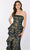 Montage by Mon Cheri M2225 - Ruffle Detailed Straight Neck Prom Gown Prom Dresses 4 / Navy Gold
