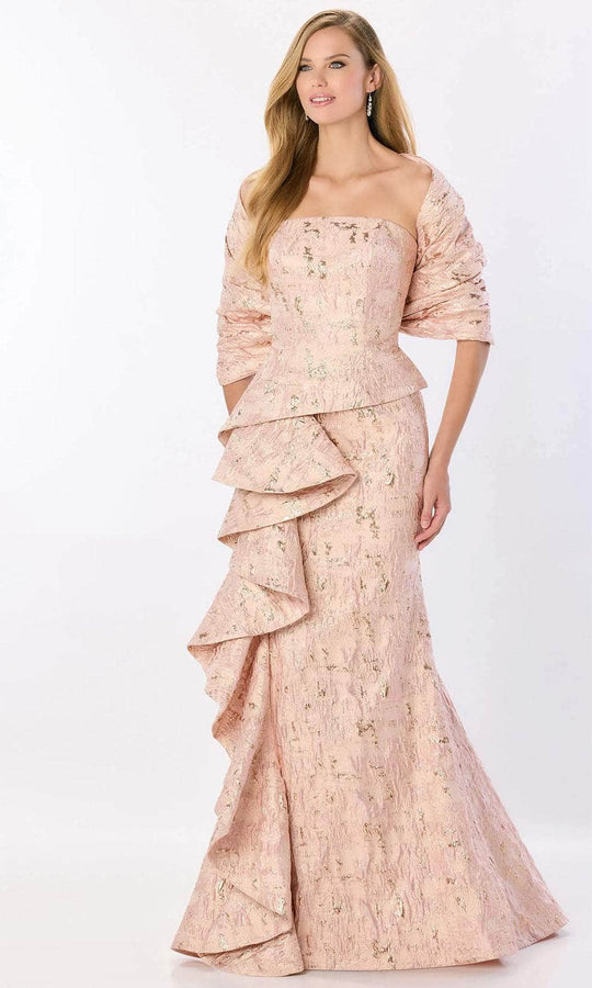 Montage by Mon Cheri M2225 - Ruffle Detailed Straight Neck Gown