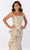 Montage by Mon Cheri M2225 - Ruffle Detailed Straight Neck Prom Gown Prom Dresses 4 / Pewter Gold