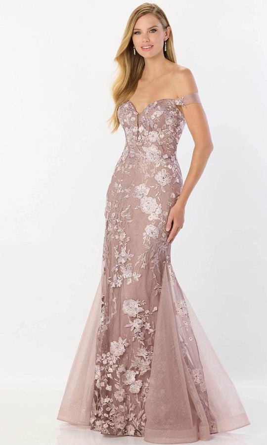 Montage by Mon Cheri M2231 - Off-Shoulder Stone Accented Mother of the Bride Dress