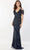 Montage by Mon Cheri M2244 - Short Sleeve Fitted Bodice Prom Gown Prom Dresses XS / Navy Blue