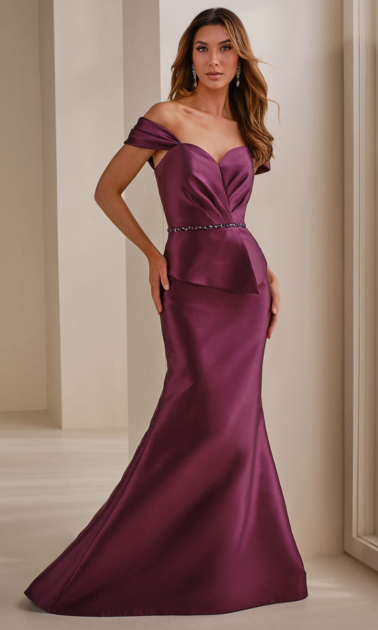 Montage by Mon Cheri M3106MKD - Sweetheart Peplum Mikado Long Gown